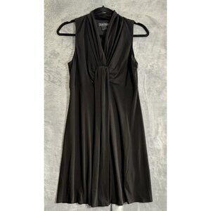 JESSICA HOWARD Women Dress Fit Flare Sleeveless V Neck Sz 10p Black Business